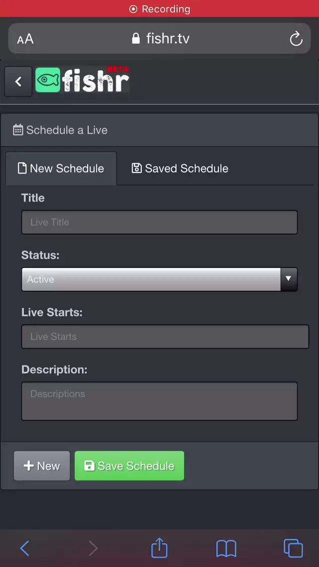 6.Set up live from a schedule
